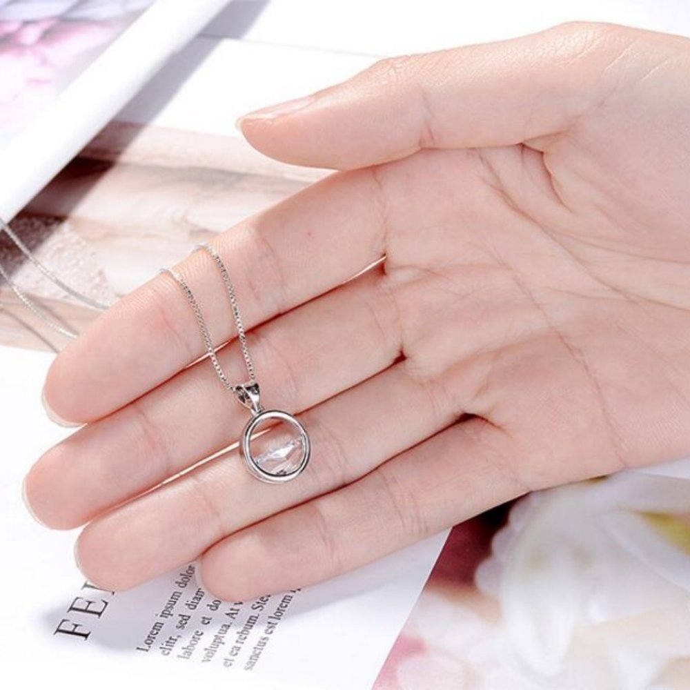NEW 925 Sterling Silver Diamond Waterdrop Necklace - Picture 4 of 8